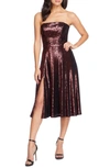 DRESS THE POPULATION RUBY STRAPLESS SEQUIN PARTY DRESS,DDR197-1250