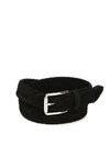 Tod's Braided Black Suede Belt In Black