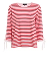 Fay Red And White Striped Blouse With Bow Details In White Red