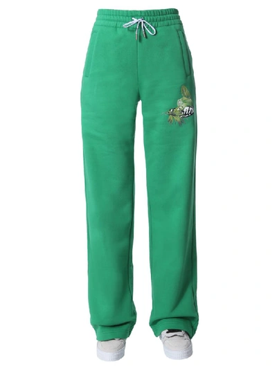 Off-white Relaxed Fit Trousers In Green