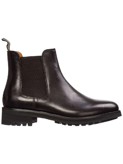 Ralph Lauren Men's Genuine Leather Ankle Boots  Bryson In Black