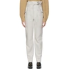 ISABEL MARANT WHITE LEATHER FERRIS TROUSERS