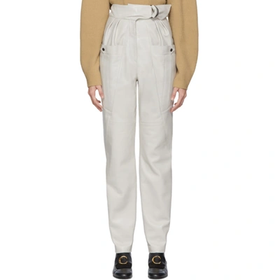 Isabel Marant Ferris High-rise Leather Trousers In White