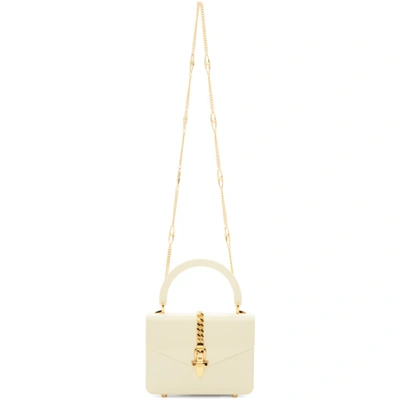Gucci White Plexiglass Mini Sylvie Top Handle Bag In 9002 Ivory