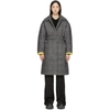 IENKI IENKI GREY DOWN WOOLMARK MAC COAT