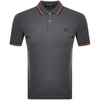Fred Perry Twin Tipped Slim Fit Polo In Graphite Marl