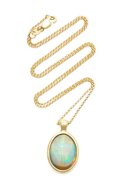 Pamela Love Women's One Of A Kind 18k Gold And Opal Scarab Necklace In White