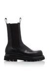 Bottega Veneta Men's Leather Chelsea Lug-sole Boots In Black