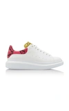 Alexander Mcqueen Oversized Snakeskin-effect Detail Sneakers In White