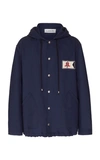 LANVIN HOODED LOGO-EMBROIDERED COTTON-TWILL PARKA,756671