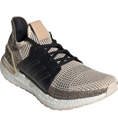 Adidas Originals Ultraboost 19 Rubber-trimmed Primeknit Running Sneakers In Linen/ Core Black/ Brown