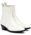 Jimmy Choo Jesse Glossed-leather Ankle Boots In Neutral