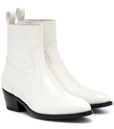 Jimmy Choo Jesse Glossed-leather Ankle Boots In Neutral