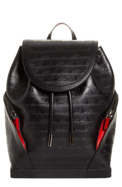 Christian Louboutin Explorafunk Calfskin Leather Backpack In Black