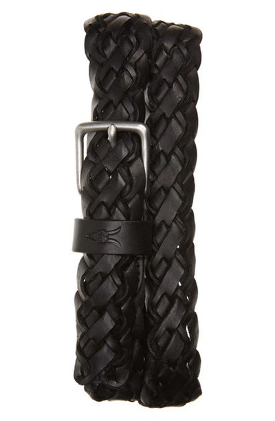 Allsaints Braided Leather Belt In Black
