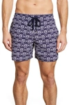 Vilebrequin Men's Seahorse-print Swim Trunks In Bleu Marine