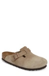 Birkenstock Men's Boston Soft Footbed Sandal - Narrow In Taupe Suede In Brown
