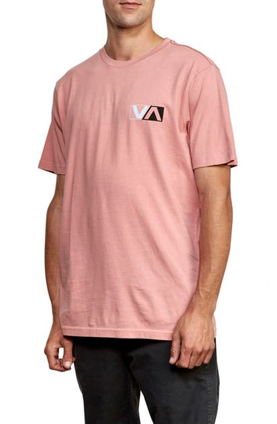 Rvca Lateral Graphic T-shirt In Dusty Rose