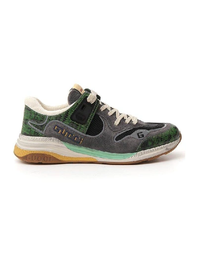 Gucci Men's Ultrapace Mixed-material Sneakers In Green