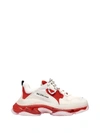 Balenciaga Triple S Clear Sole Sneakers In Whi Red Grey