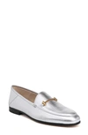 Sam Edelman Lior Loafer In Soft Silver Metallic Leather