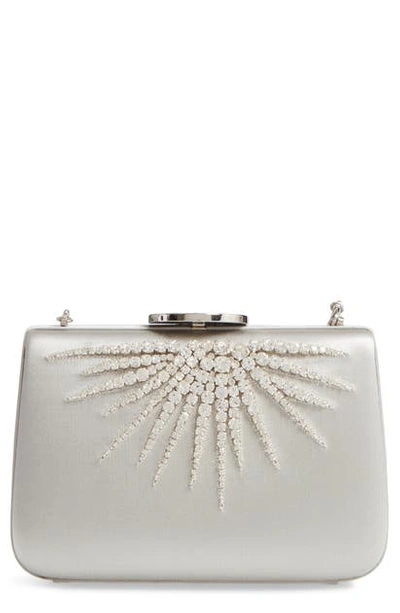 Giambattista Valli Starburst Box Clutch In Silver/ Nickel