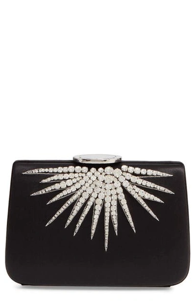 Giambattista Valli Starburst Box Clutch In Black/ Nickel