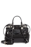 GIAMBATTISTA VALLI SMALL FLORE CROC EMBOSSED LEATHER SATCHEL,19FWPVVEBL04