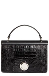 GIAMBATTISTA VALLI CROC EMBOSSED CALFSKIN LEATHER TOP HANDLE BAG,19FWPVVEBV18