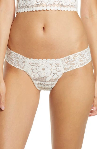 Hanky Panky X Lindsi Lane Beach Mode Low Rise Lace Thong In Off White