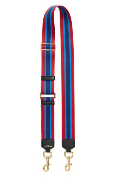 The Marc Jacobs Webbing Guitar Bag Strap In Blue Multi