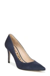 Sam Edelman Margie Pointed-toe Pumps Women's Shoes In Baltic Navy Suede