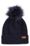 BARBOUR WEYMOUTH WOOL BLEND BEANIE WITH FAUX FUR POM,LHA0359NY91