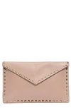 VALENTINO GARAVANI LARGE ROCKSTUD LEATHER ENVELOPE POUCH,TW2P0P56VSH