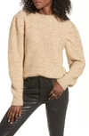 ENGLISH FACTORY METALLIC PUFF SHOULDER SWEATER,BH296T