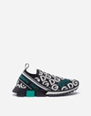 DOLCE & GABBANA KNIT FABRIC SORRENTO SNEAKERS WITH DG MANIA PRINT