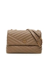 Tory Burch Kira Chevron Quilted Leather Shoulder Bag In Classic Taupe (brown)