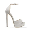 Jimmy Choo Max 150mm Glitter Sandals In Silver