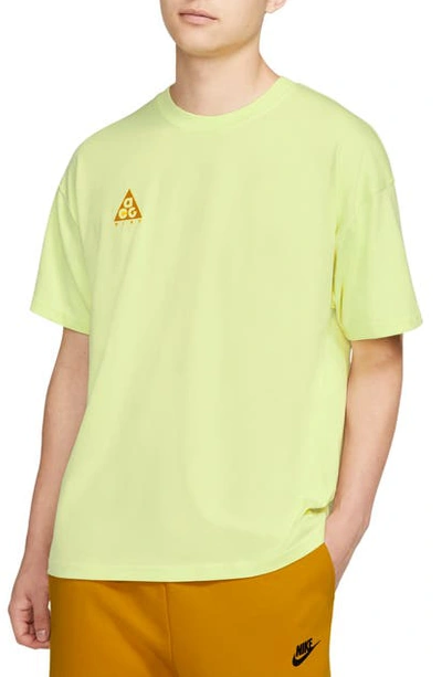 Nike Logo T-shirt In Luminous Green/ Gold