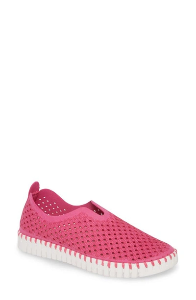 Ilse Jacobsen Tulip 139 Perforated Slip-on Sneaker In Rose Violet Fabric