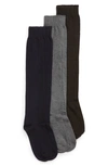 Hue 3-pack Flat Knit Knee High Socks In G Heather