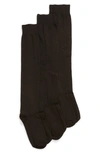 Hue Women's Flat Knit Knee High Socks 3 Pair Pack In Black Pack