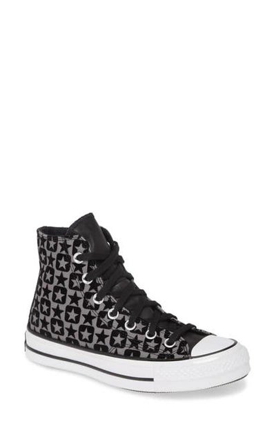 Converse Chuck Taylor All Star Flocked Canvas High Top Sneaker In Black/ Mason/ White