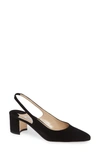 Manolo Blahnik 50mm Allurasa Suede Slingback Pump In Navy