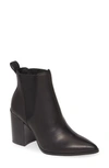 Steve Madden Knoxi Pointed Toe Bootie In Black Leather