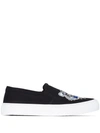 KENZO TIGER EMBROIDERED MOTIF SLIP-ON SNEAKERS