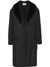 PRADA fur-trimmed lapel coat