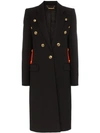 GIVENCHY CONTRAST MARTINGALE BUTTON DETAIL COAT