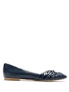 SARAH CHOFAKIAN VICTORIA LEATHER FLAT BALLERINAS