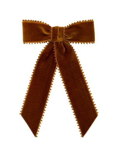 Jennifer Behr Naomi Velvet Bow Barrette In Yellow